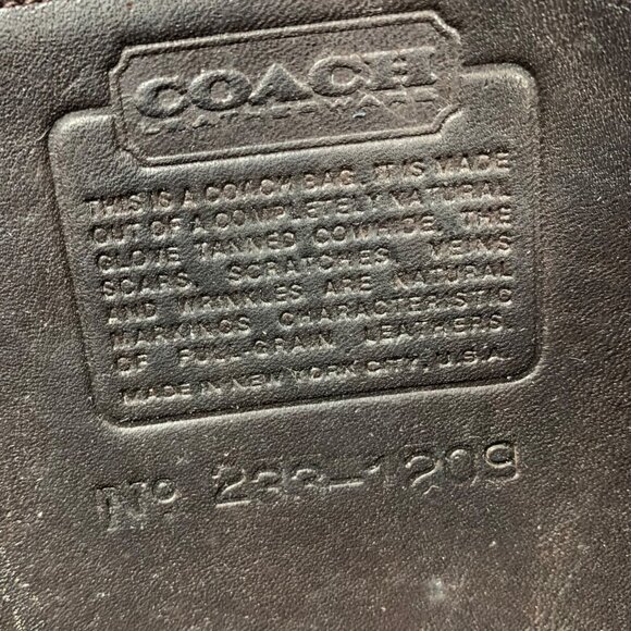 Vintage Coach NYC Classic Shoulder Bag 9170 Mocha Brown Pre 94 + Hang Tag Charm - Picture 8 of 14